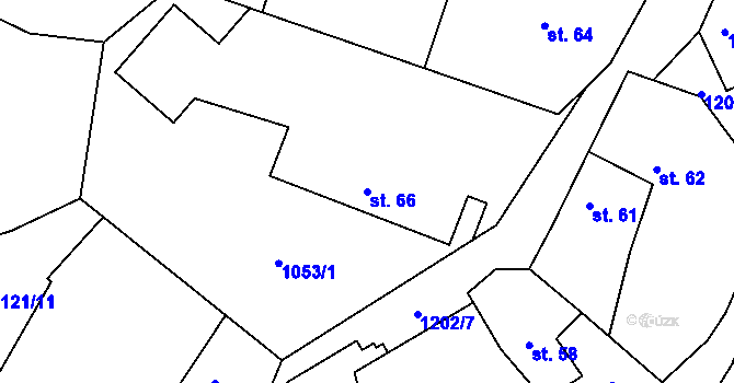 Parcela st. 66 v KÚ Keblov, Katastrální mapa