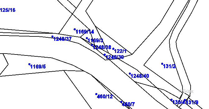 Parcela st. 1248/39 v KÚ Keblov, Katastrální mapa
