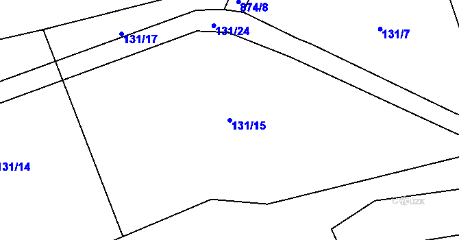 Parcela st. 131/15 v KÚ Keblov, Katastrální mapa