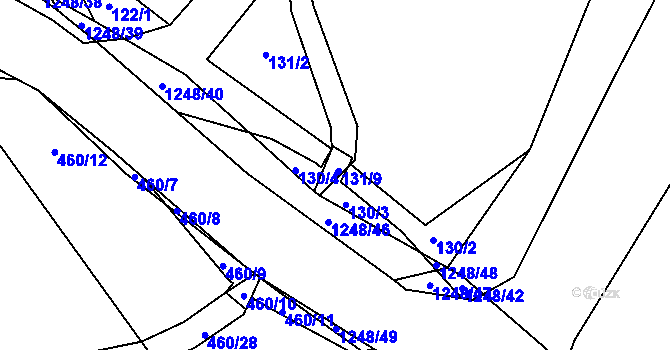 Parcela st. 131/23 v KÚ Keblov, Katastrální mapa