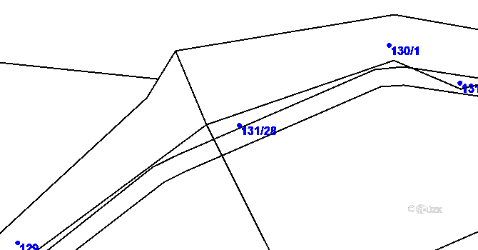 Parcela st. 131/28 v KÚ Keblov, Katastrální mapa
