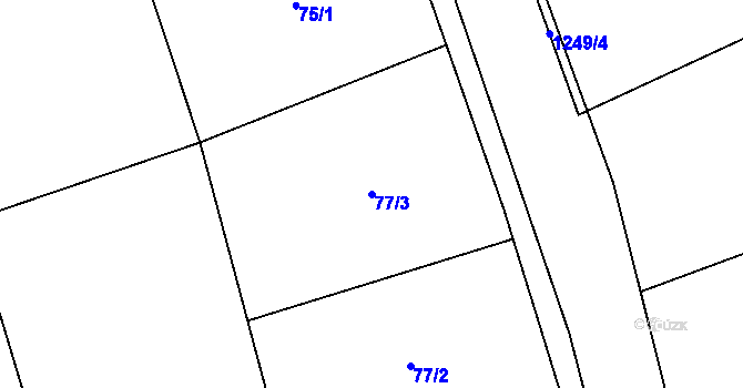 Parcela st. 77/3 v KÚ Keblov, Katastrální mapa
