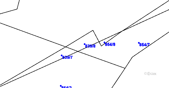 Parcela st. 839/8 v KÚ Kejnice, Katastrální mapa