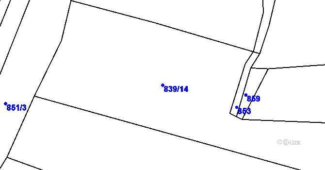 Parcela st. 839/14 v KÚ Kejnice, Katastrální mapa