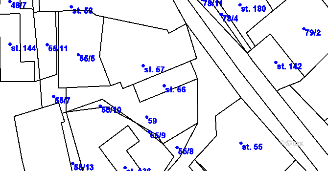 Parcela st. 56 v KÚ Kejžlice, Katastrální mapa