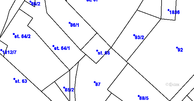 Parcela st. 65 v KÚ Kejžlice, Katastrální mapa