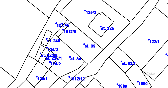 Parcela st. 85 v KÚ Kejžlice, Katastrální mapa