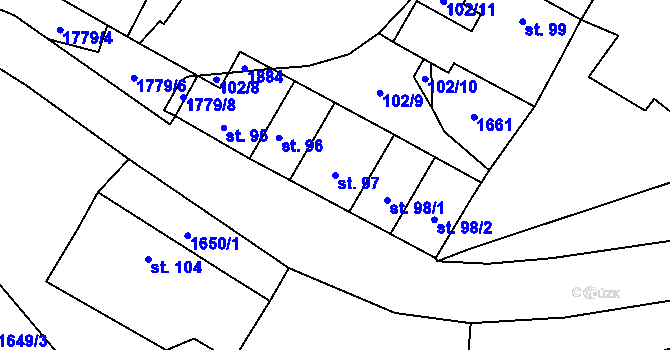 Parcela st. 97 v KÚ Kejžlice, Katastrální mapa