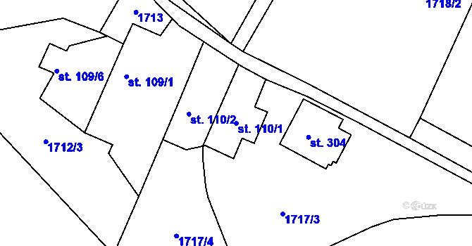 Parcela st. 110/1 v KÚ Kejžlice, Katastrální mapa
