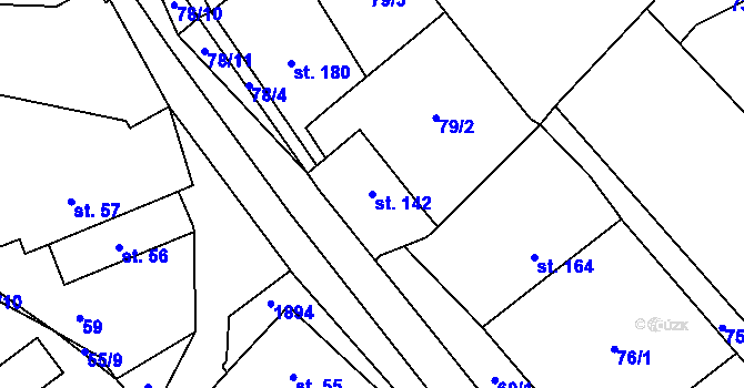 Parcela st. 142 v KÚ Kejžlice, Katastrální mapa