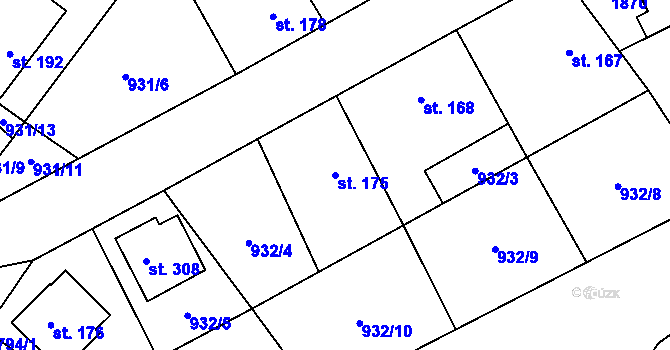 Parcela st. 175 v KÚ Kejžlice, Katastrální mapa