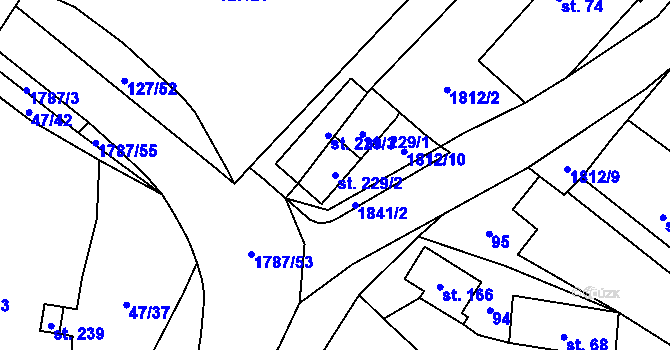 Parcela st. 229/2 v KÚ Kejžlice, Katastrální mapa