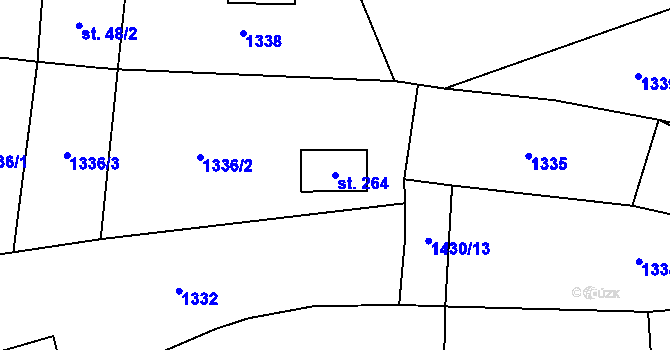 Parcela st. 264 v KÚ Kejžlice, Katastrální mapa