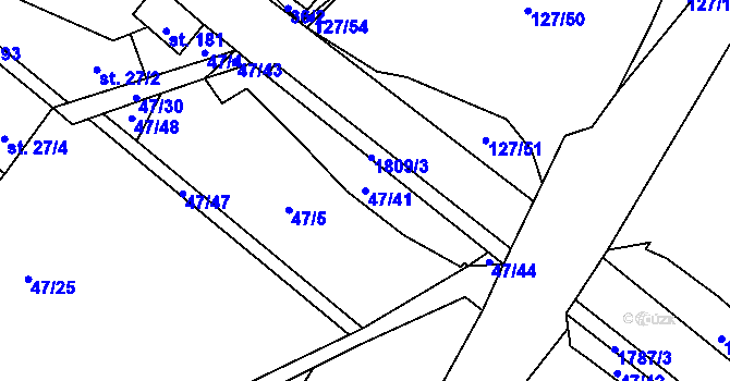 Parcela st. 47/41 v KÚ Kejžlice, Katastrální mapa