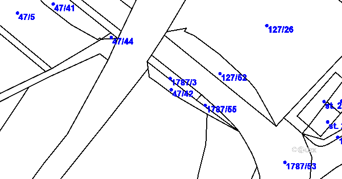 Parcela st. 47/42 v KÚ Kejžlice, Katastrální mapa
