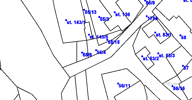 Parcela st. 55/4 v KÚ Kejžlice, Katastrální mapa