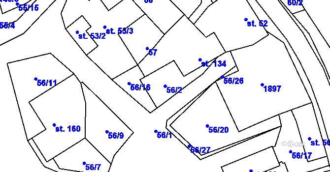 Parcela st. 56/2 v KÚ Kejžlice, Katastrální mapa