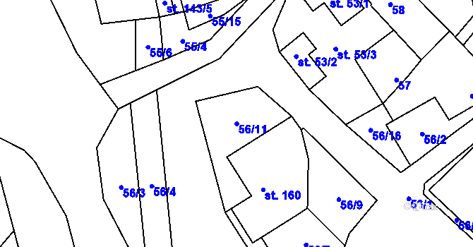 Parcela st. 56/11 v KÚ Kejžlice, Katastrální mapa