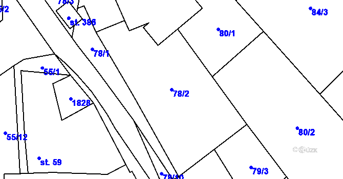 Parcela st. 78/2 v KÚ Kejžlice, Katastrální mapa