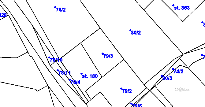 Parcela st. 79/3 v KÚ Kejžlice, Katastrální mapa