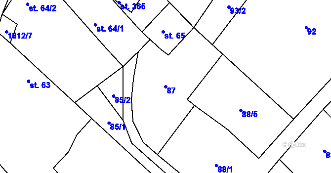 Parcela st. 87 v KÚ Kejžlice, Katastrální mapa