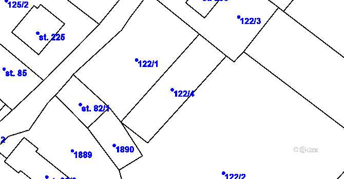 Parcela st. 122/4 v KÚ Kejžlice, Katastrální mapa