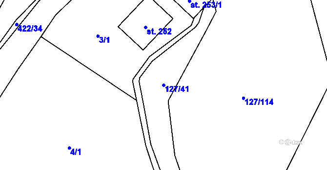 Parcela st. 127/41 v KÚ Kejžlice, Katastrální mapa