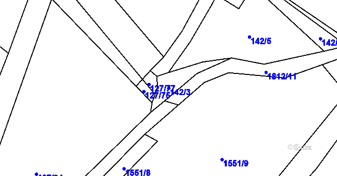 Parcela st. 142/3 v KÚ Kejžlice, Katastrální mapa