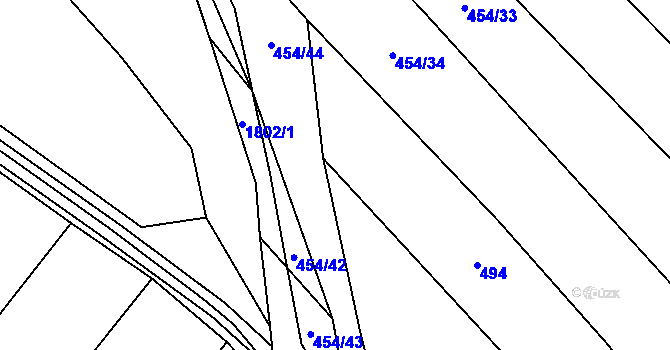 Parcela st. 454/2 v KÚ Kejžlice, Katastrální mapa