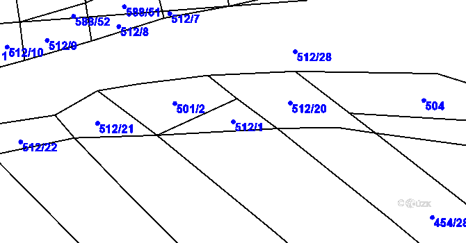Parcela st. 512/1 v KÚ Kejžlice, Katastrální mapa