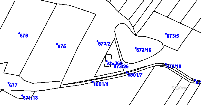 Parcela st. 673/2 v KÚ Kejžlice, Katastrální mapa