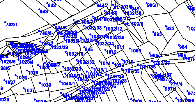 Parcela st. 1032/1 v KÚ Kejžlice, Katastrální mapa