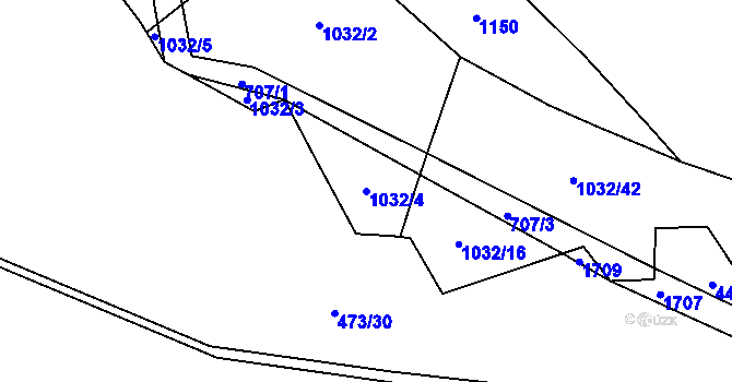 Parcela st. 1032/4 v KÚ Kejžlice, Katastrální mapa