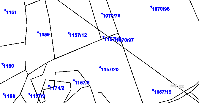 Parcela st. 1070/12 v KÚ Kejžlice, Katastrální mapa