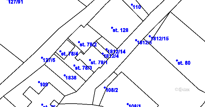 Parcela st. 1812/4 v KÚ Kejžlice, Katastrální mapa