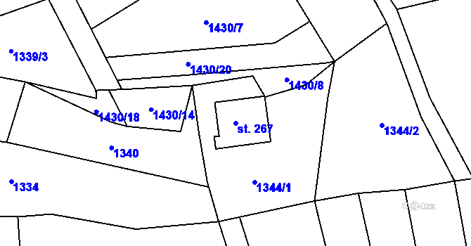 Parcela st. 267 v KÚ Kejžlice, Katastrální mapa