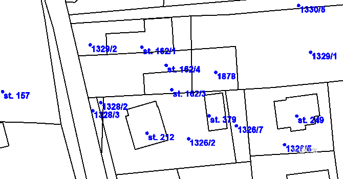 Parcela st. 162/3 v KÚ Kejžlice, Katastrální mapa