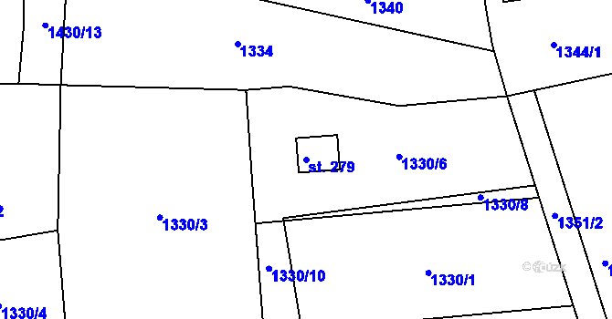 Parcela st. 279 v KÚ Kejžlice, Katastrální mapa
