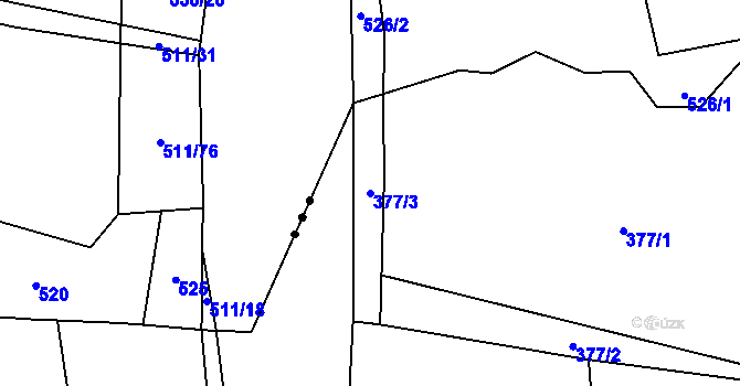 Parcela st. 377/3 v KÚ Kejžlice, Katastrální mapa