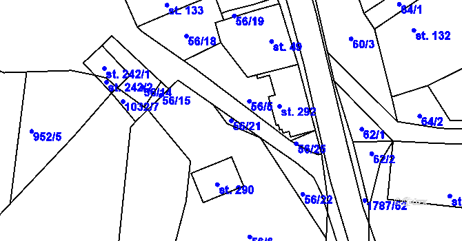 Parcela st. 56/21 v KÚ Kejžlice, Katastrální mapa