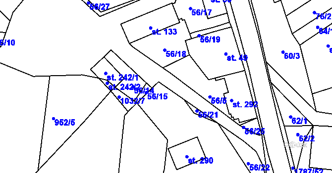 Parcela st. 56/24 v KÚ Kejžlice, Katastrální mapa