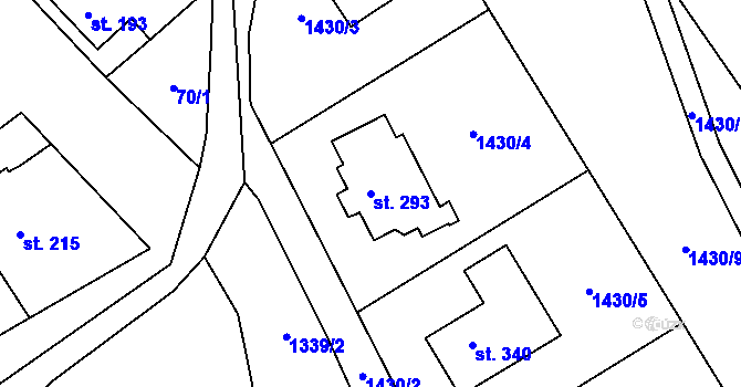 Parcela st. 293 v KÚ Kejžlice, Katastrální mapa