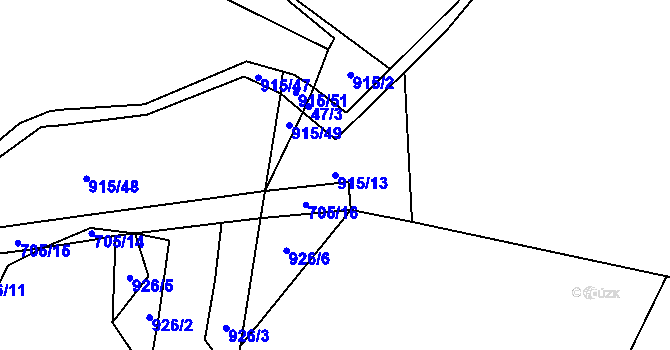 Parcela st. 915/13 v KÚ Kejžlice, Katastrální mapa