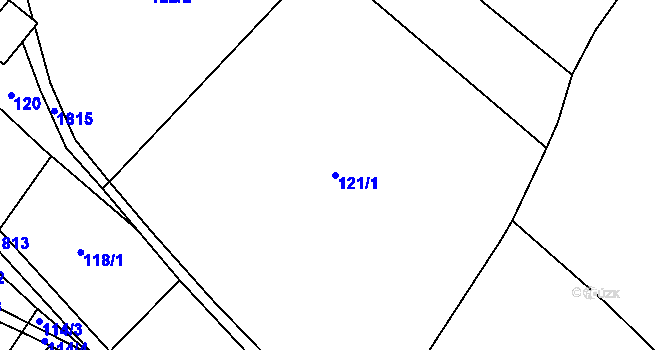 Parcela st. 121/1 v KÚ Kejžlice, Katastrální mapa