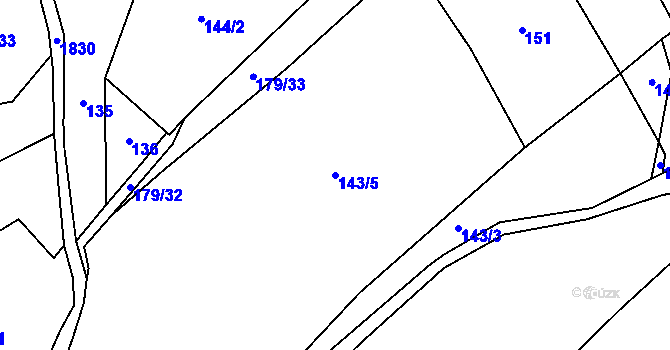 Parcela st. 143/5 v KÚ Kejžlice, Katastrální mapa