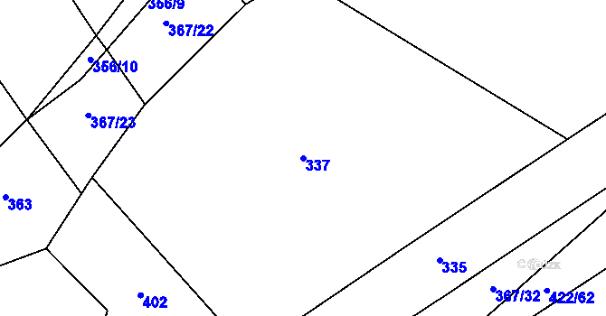 Parcela st. 337 v KÚ Kejžlice, Katastrální mapa