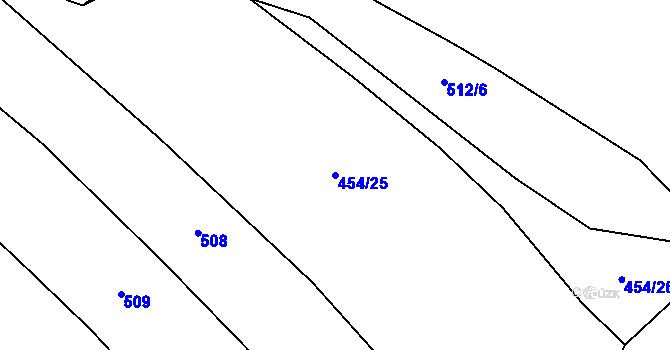 Parcela st. 454/25 v KÚ Kejžlice, Katastrální mapa