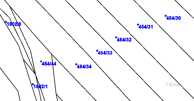 Parcela st. 454/33 v KÚ Kejžlice, Katastrální mapa