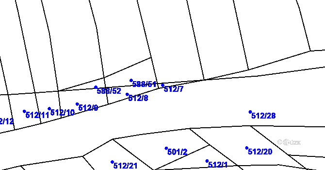 Parcela st. 512/7 v KÚ Kejžlice, Katastrální mapa