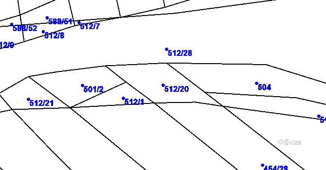 Parcela st. 512/20 v KÚ Kejžlice, Katastrální mapa